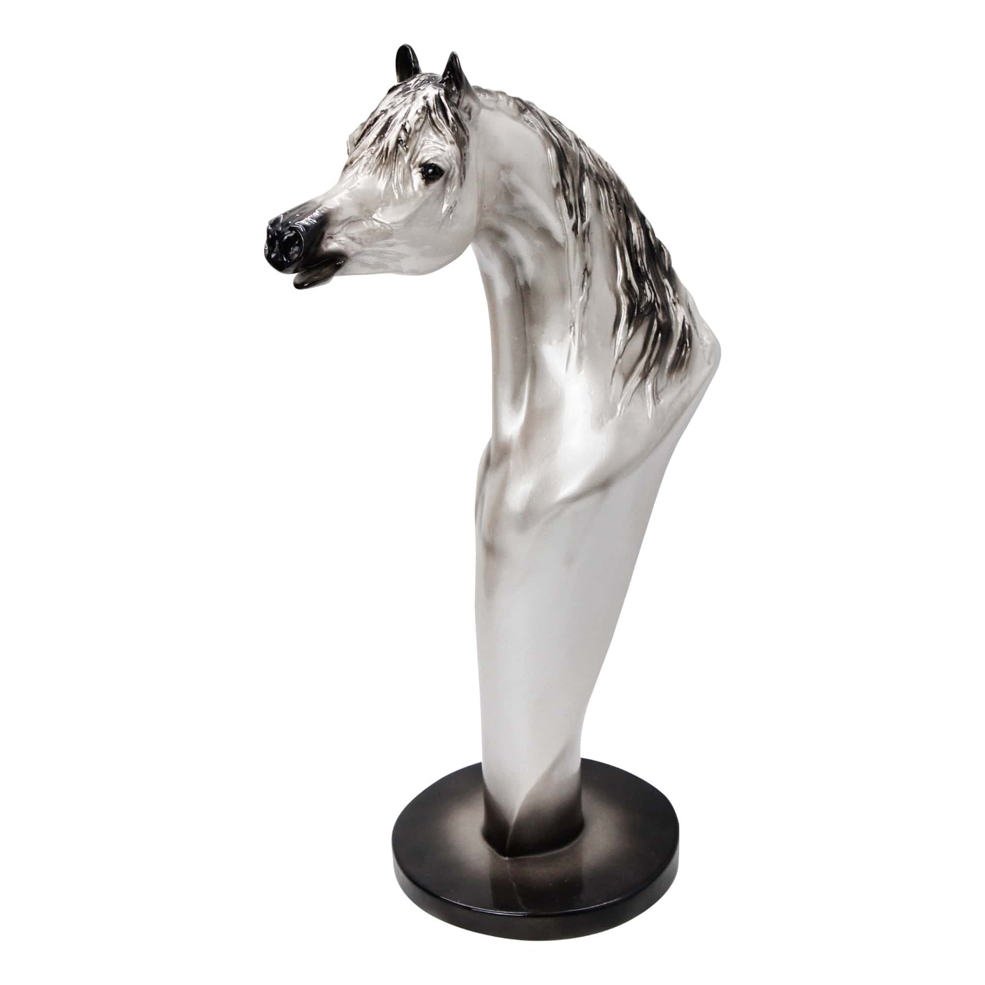 Silver Arabian Horse Bust